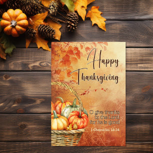 Carte De Remerciements Arbre d'automne 1 Chroniques 16:34 Bon thanksgivin
