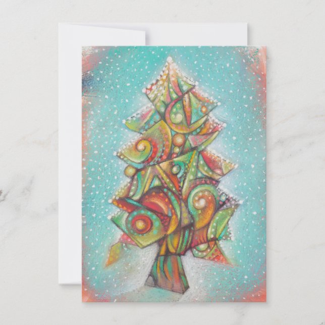 Carte De Remerciements Arbre de Noël (Devant)