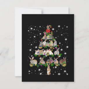 Carte De Remerciements Arbre De Noël De Lapin Couvert De Flamme De Flamme