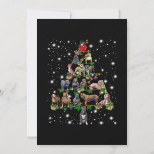 Carte De Remerciements Arbre De Noël Pitbull Couvert De Flamme De Feu