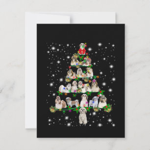 Carte De Remerciements Arbre De Noël Shih Tzu Couvert De Fashlight