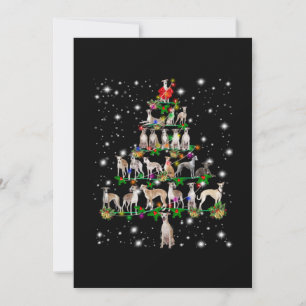 Carte De Remerciements Arbre De Noël Whippet Couvert De Flamme De Flamme