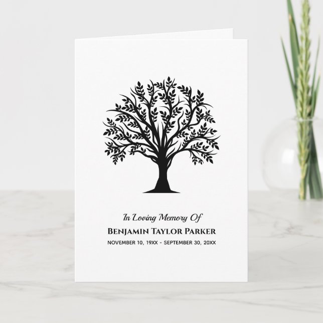 Carte De Remerciements Arbre de vie Bereavity Sympathy Funeral Memorial (Devant)