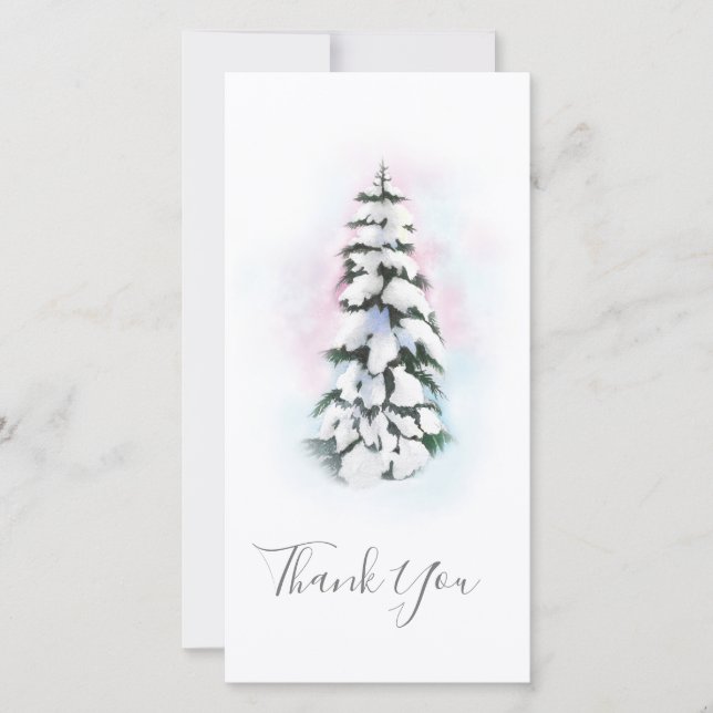 Carte De Remerciements Arbre d'hiver (Devant)