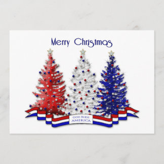 Carte De Remerciements Arbres de Noël patriotiques, Militaires