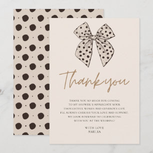 Carte De Remerciements Arc beige Elle noue la Fête des mariées