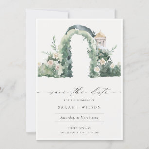 Carte De Remerciements Arc de jardin floral Botanique Enregistrer la cart