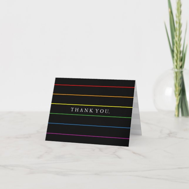 Carte De Remerciements Arc-en-ciel à rayures LGBT Remerciements personnal (Devant)