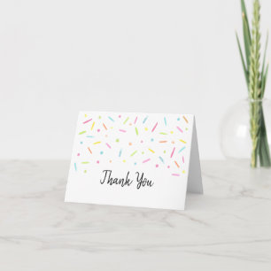 Carte De Remerciements Arc-en-ciel Bébé Sprinkle Confetti Neutral