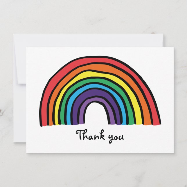 Carte De Remerciements Arc-en-ciel Coloré (Devant)