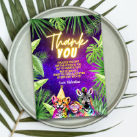 Arc-en-ciel coloré Neon Llow Safari Party Animaux