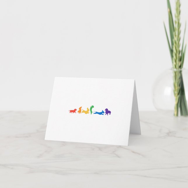 Carte De Remerciements Arc-en-ciel de Dachshund (Devant)