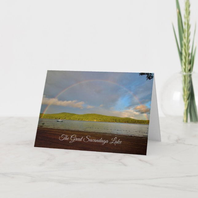 Carte De Remerciements Arc en ciel sur le Grand Lac Sacandaga (Devant)