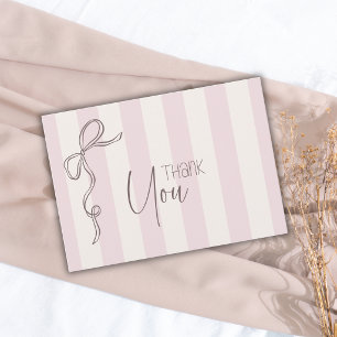 Carte De Remerciements Arc en perle élégant rayures vintage Baby Shower