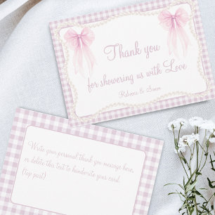 Carte De Remerciements Arc rose pâle en vichy baby shower petit-millénair