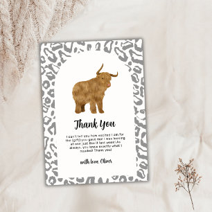 Carte De Remerciements Arche de Boho Noir Saint Vache Baby shower occiden