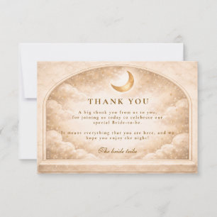 Carte De Remerciements Arche de Lune Dorée Céleste Shower de Mariée