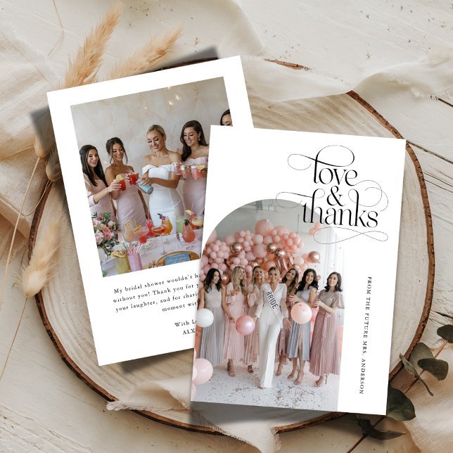 Carte De Remerciements Arche de mariage Script Love & Thanks photo (Créateur téléchargé)