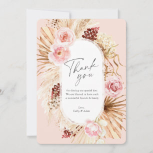Carte De Remerciements Arche florale en laiton rose clair moderne Boho Pa