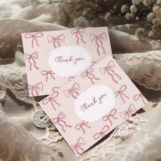 Carte De Remerciements Arcs bohèmes dessinés à la main rouge Baby Shower
