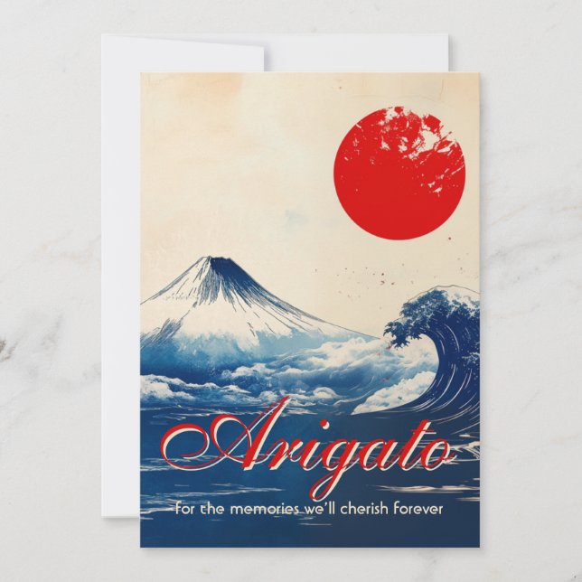 Carte De Remerciements Arigato Harmonie japonaise avec Fuji (Devant)