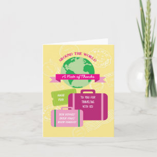 Carte De Remerciements Around the World Thank You Card