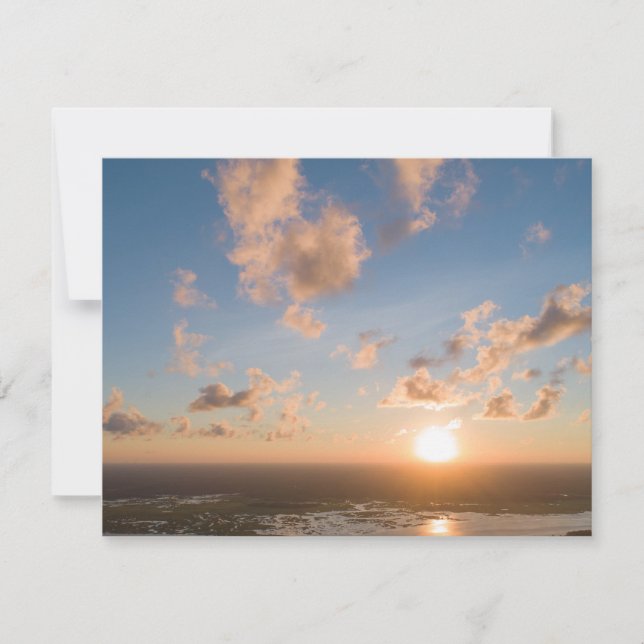 Carte De Remerciements Arrière Pittoresque Sunrise Aérienne Horizon Côtie (Devant)