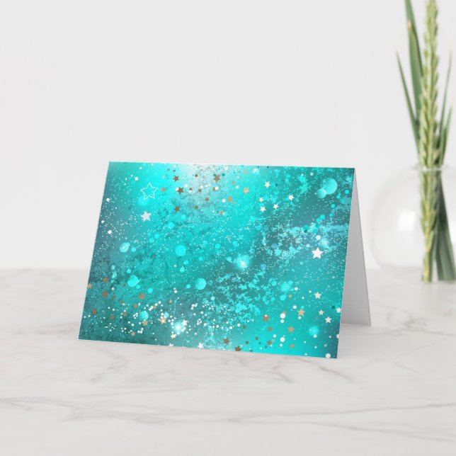 Carte De Remerciements Arrière - plan à huile Turquoise de la menthe (Devant)