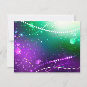 Carte De Remerciements Arrière - plan mardi Gras Festive violet