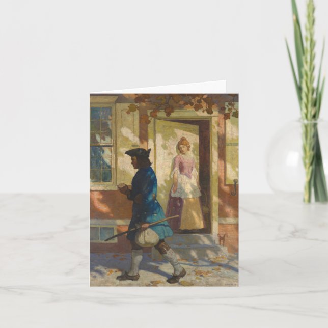 Carte De Remerciements Arrivée de Franklin à Philadelphie par N. C. Wyeth (Devant)