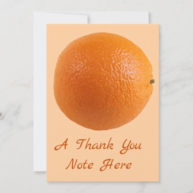 Carte De Remerciements Arrondi Orange Fruit frais Photo (Devant)