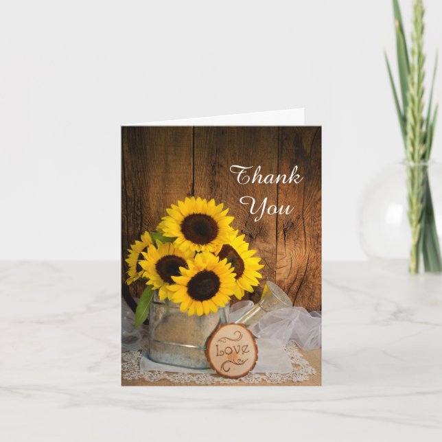 Carte De Remerciements Arrosage du jardin de tournesol peut Bridesmaid Me (Devant)