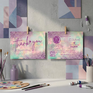 Carte De Remerciements Art Abstrait Moderne Peinture Aquarelle Artiste