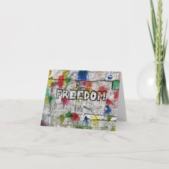 Carte De Remerciements Art de la liberté par les réfugiés. (Devant)