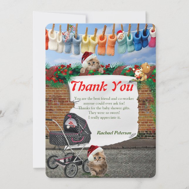 Carte De Remerciements Art de rue Polka-Dot de Noël (Devant)