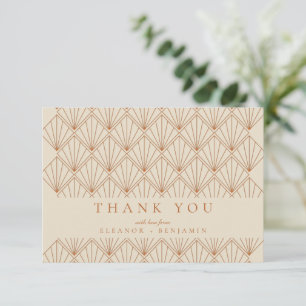 Carte De Remerciements Art Déco Burnt Orange Elégant Mariage Personnalisé
