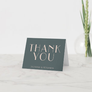 Carte De Remerciements Art Déco moderne minimaliste Turquoise Personnalis