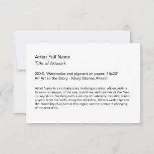 Carte De Remerciements Art Exposition Art Show Placards