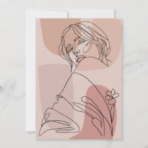 Carte De Remerciements Art minimaliste de ligne femme Dessin art de mode