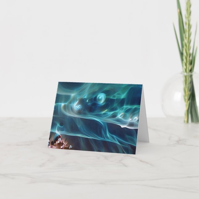 Carte De Remerciements Art numérique pivotant bleu chaîne Sky pour téléch (Devant)