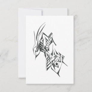 Carte De Remerciements Art tribal abstrait noir et blanc à motifs fluides