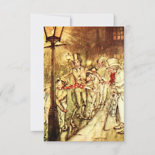 Carte De Remerciements Arthur Rackham - Un Carol de Noël - Rue (Devant)