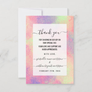 Carte De Remerciements Artsy Abstrait Pink Purple Paint Splate