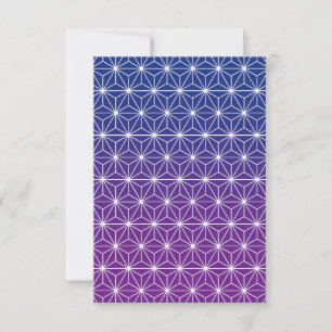 Carte De Remerciements Asanoha Bleu et Violet Personnalisé Japonais