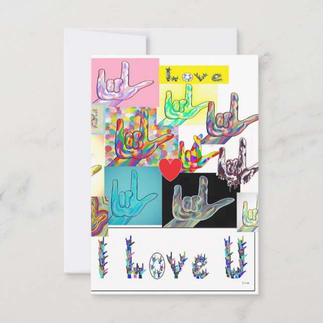 Carte De Remerciements ASL I Love You Medley  (Devant)