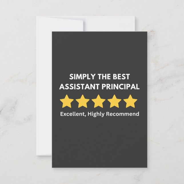 Carte De Remerciements Assistant principal 5 étoiles (Devant)
