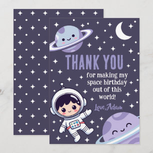 Carte De Remerciements Astronaute de l'espace Galaxie de l'espace extra