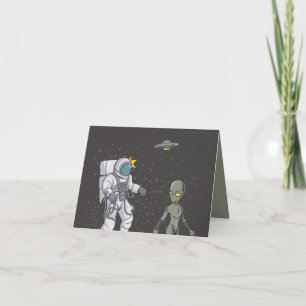 Carte De Remerciements Astronaute et alien