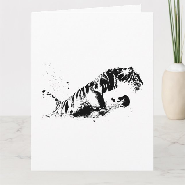 Carte De Remerciements Attaque au tigre (Devant)