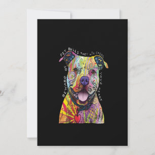 Carte De Remerciements attention aux chiens Pitbull, ils vous voleront le